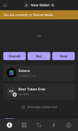 Token being displayed in Phantom wallet